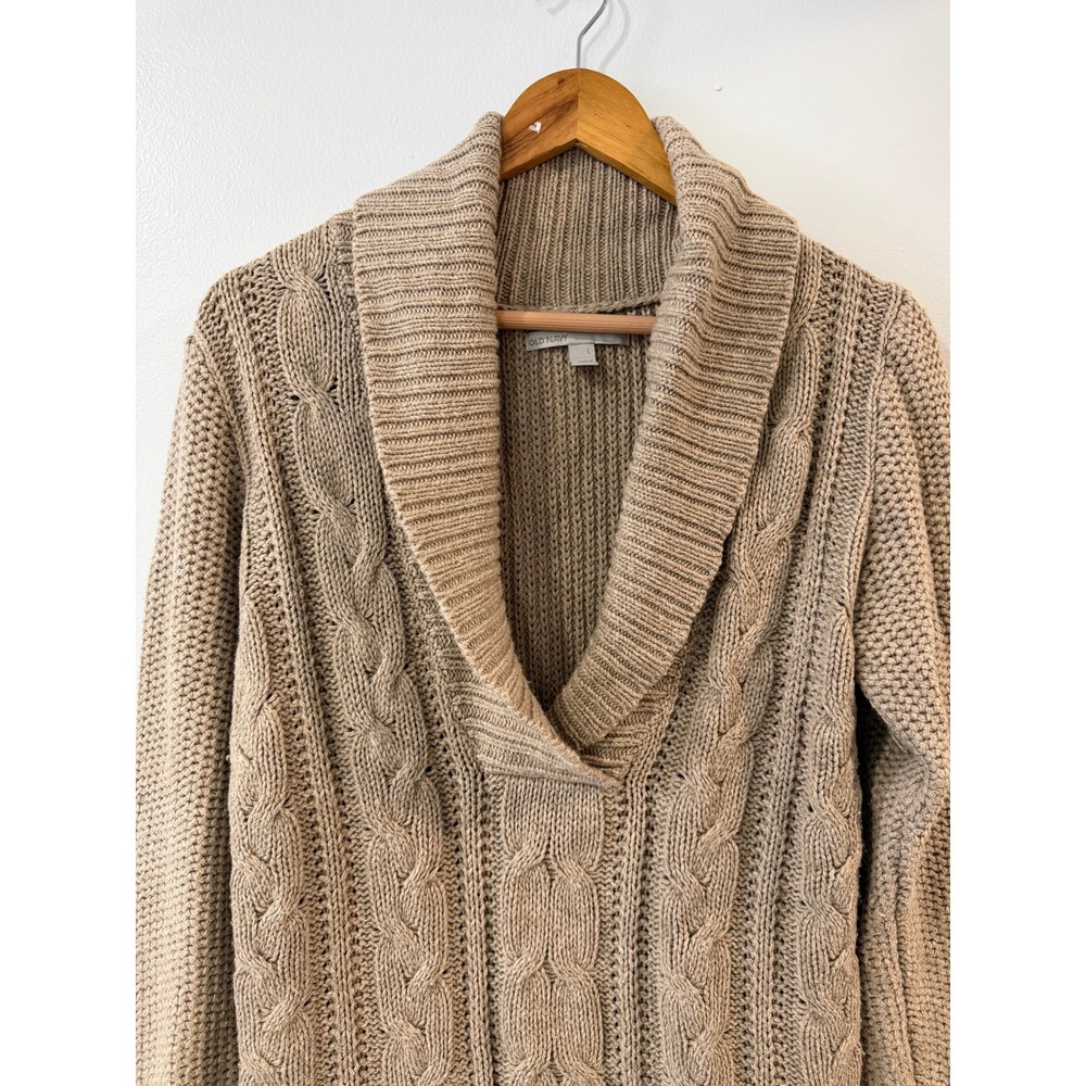 Vintage Old Navy Womens Cable Knit Sweater Cotton Blend Large y2k - Picture 2 of 6